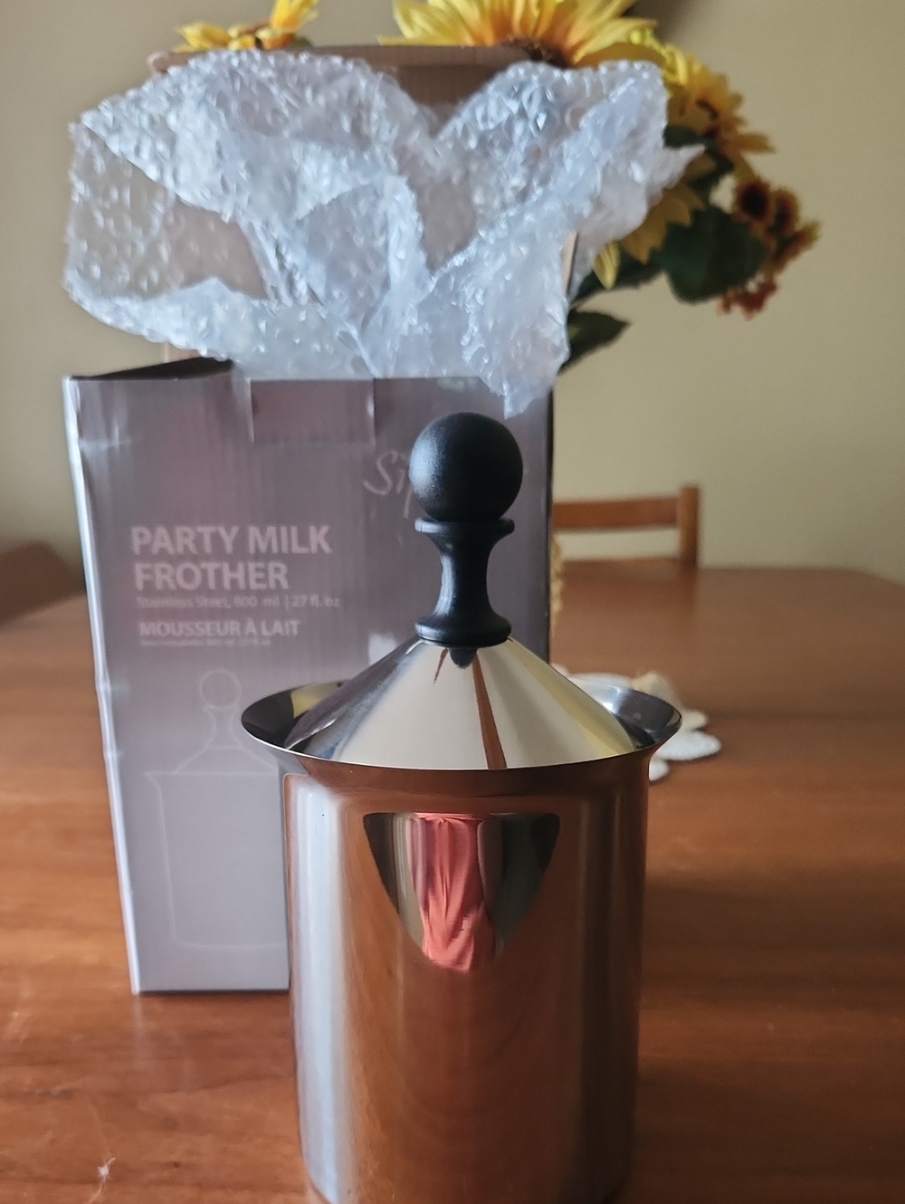 Sipology Party Milk Frother Stainless Steel Milk Frother - Silver